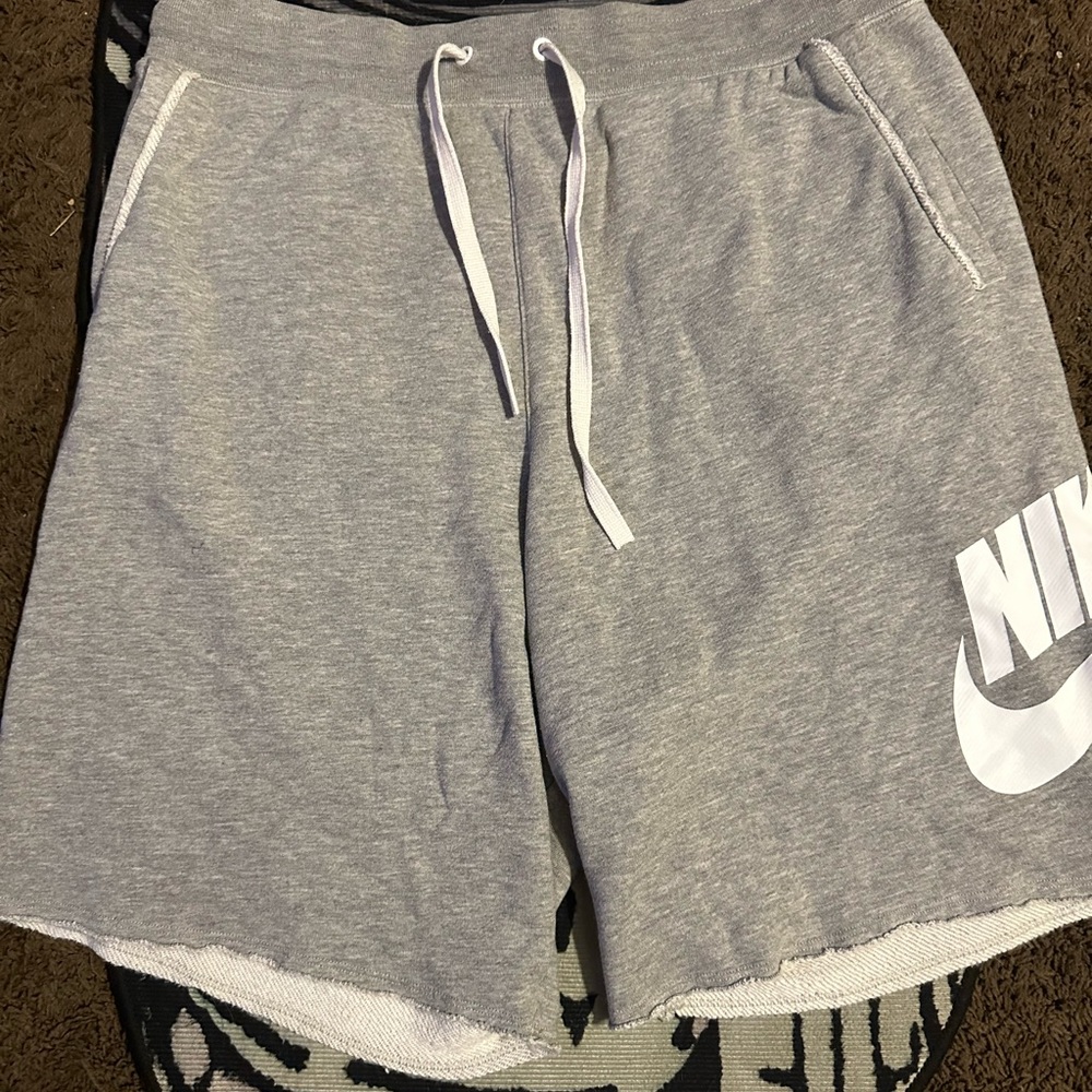 Nike Gray Sweat Shorts with Elastic Waistband